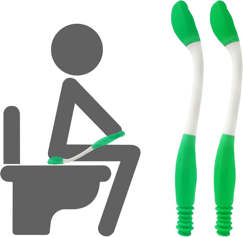 YIFOCUS Toilet Aids for Wiping, 2 Pack Long Reach Comfort Butt Wiper Tool (15.7"), Bottom Wiping Aid for Disabled, Elderly,Overweight, Pregnant & Limited Mobility, Reusable and Easy to Clean - Image 1